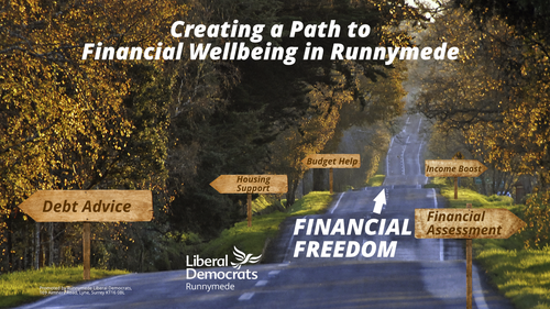 Picture of a road with signposts about financial freedom
