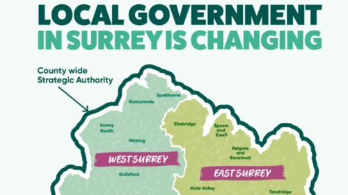 Picture of Surrey split into West and East