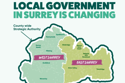 Picture of Surrey split into West and East