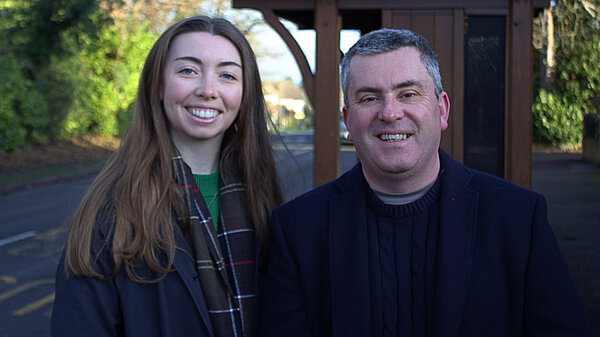 Lib Dem Campaigners for Woodham and New Haw, Chelsea Whyte and Ronan McCaughey